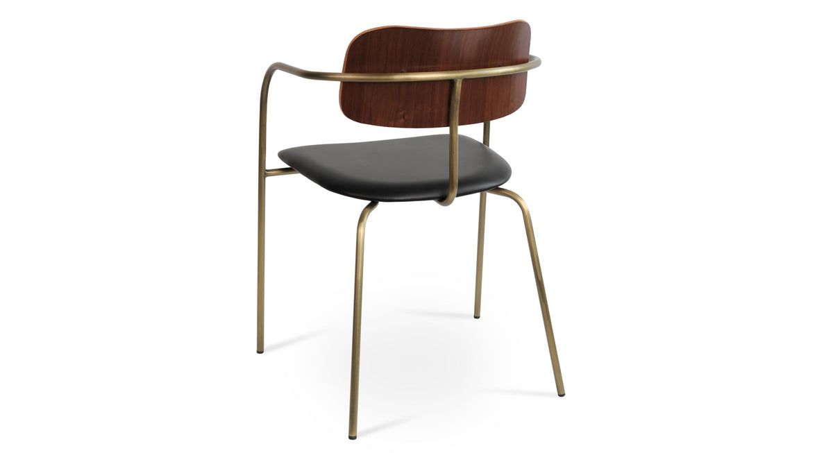 Academy Dining Arm Chair by SohoConcept, showing back view of arm dining chair.