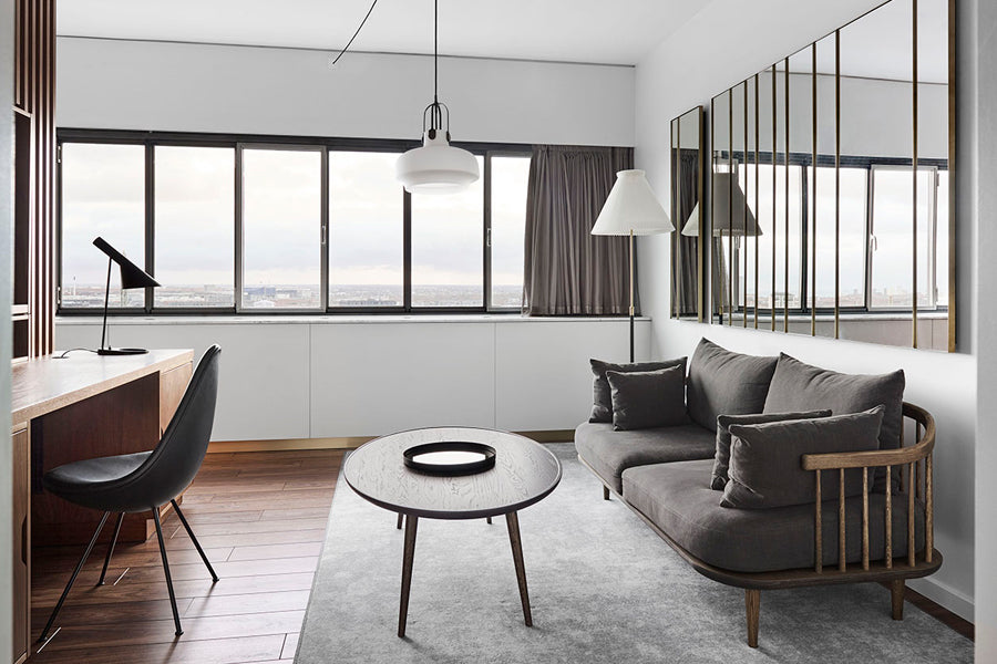 Accent Oval Lounge Table by Mater, showing accent oval lounge table in live shot.
