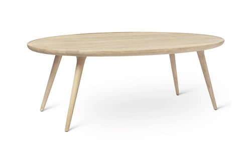 Accent Oval Lounge Table by Mater - Matt White Lacquered Oak.