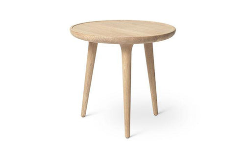 Accent Side Table by Mater - Small, Matt White Lacquered Oak.