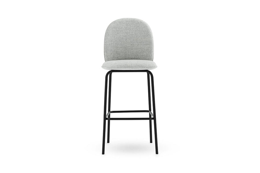 Ace Bar Upholstery Chair by Normann Copenhagen, showing front view of ace bar upholstery chair in 43" height/group 2 fabrics.