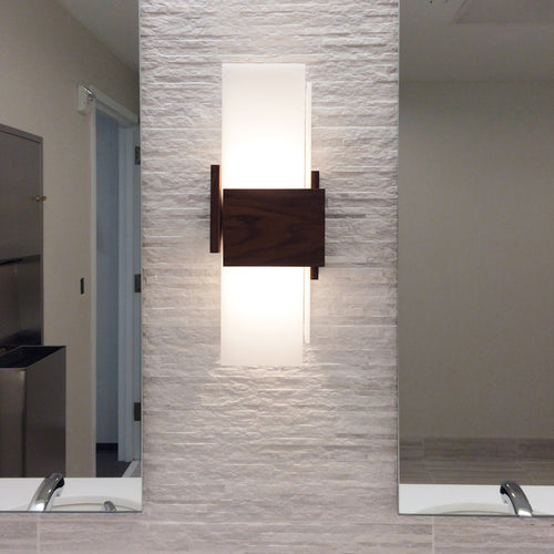 Acuo Sconce by Cerno, showing acuo sconce in live shot.