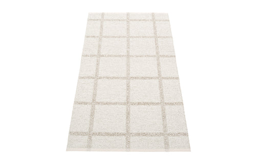 Ada Fossil Grey & Metallic Stone Runner Rug by Pappelina - 2.25' x 5'.