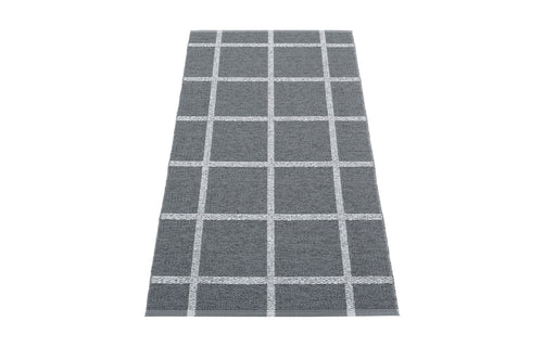 Ada Granit & Metallic Grey Runner Rug by Pappelina - 2.25' x 5'.