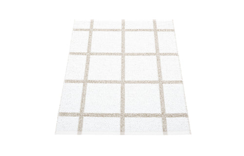 Ada White & Metallic Stone Runner Rug by Pappelina - 2.25' x 3.25'.