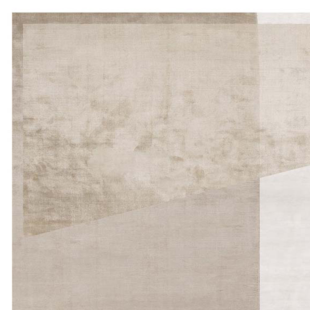 Ager Pio Santi AS102 Rug by Second Studio, showing closeup view of ager pio santi as102 rug by second studio in selections of soft beige.