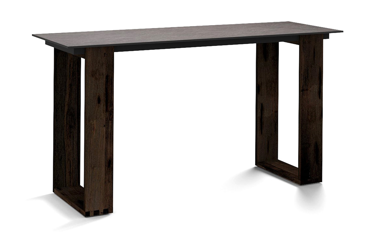 Aiko Bar Table by Mamagreen - Espresso Teak Wood, Slate HPL.