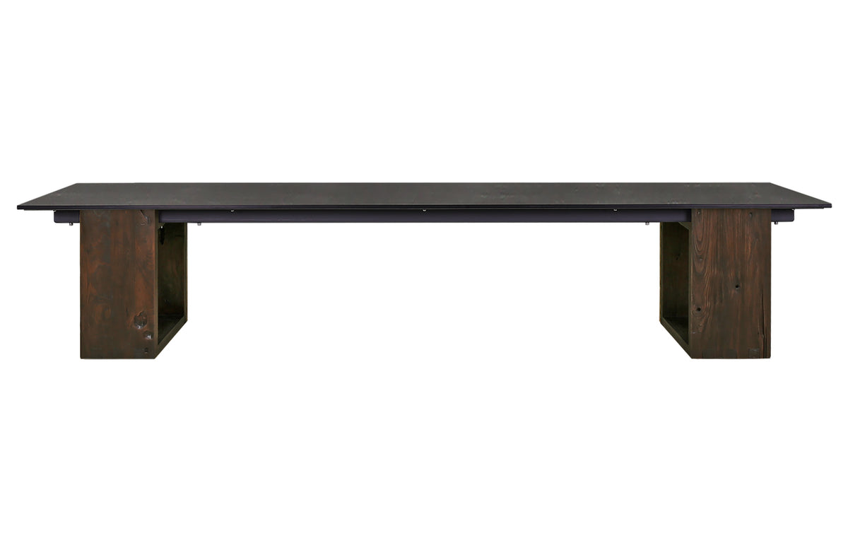 Aiko Bench by Mamagreen - Espresso Teak Wood, Slate HPL, No Cushion Set.