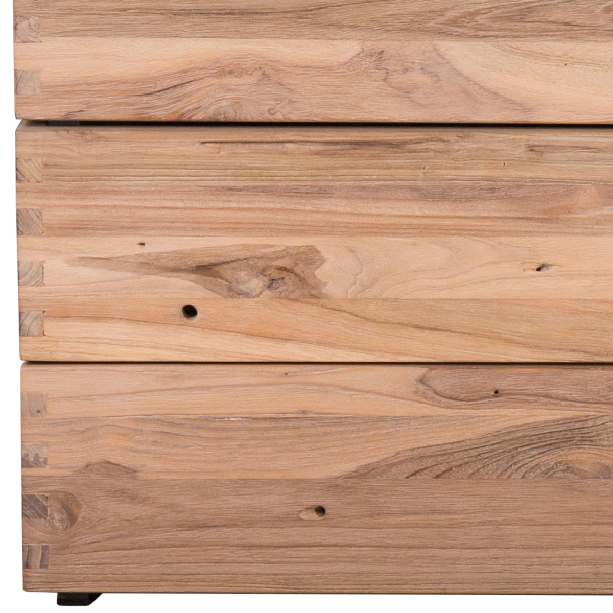 Aiko Box by Mamagreen, showing closeup view of aiko box in original teak wood.