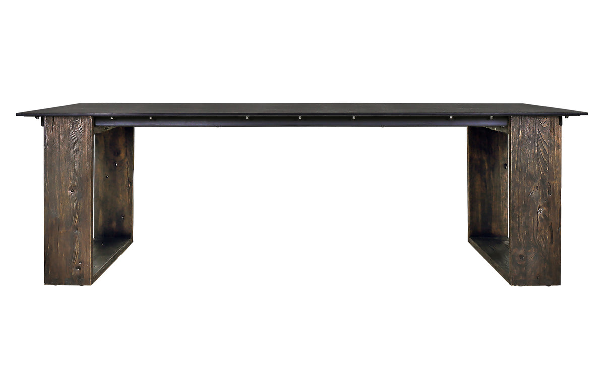 Aiko Dining Table by Mamagreen - 95" x 39", Espresso Teak Wood, Slate HPL.