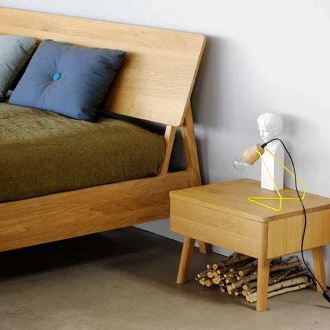 Air Oak Bed with Slats by Ethnicraft, Closeup of the bed.