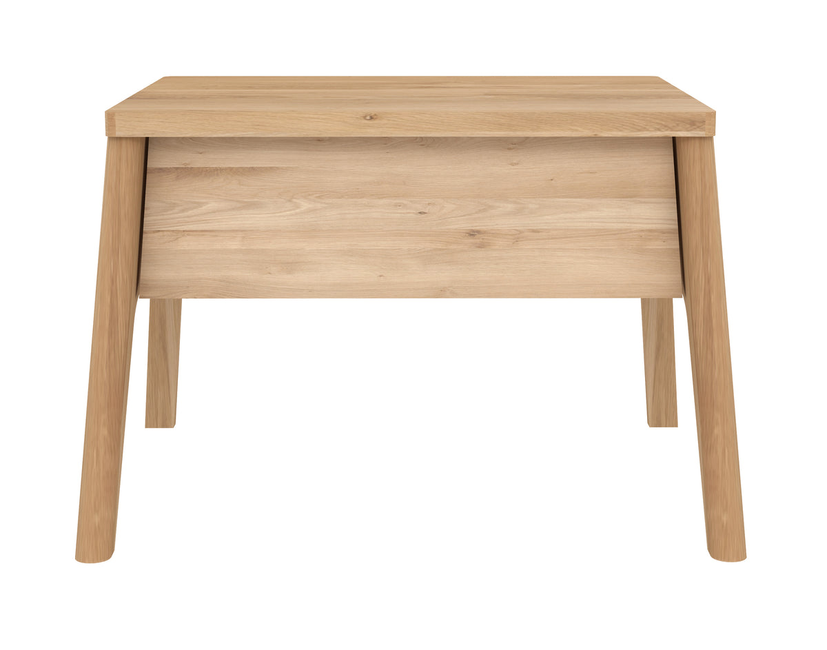 Air Oak Bedside Table by Ethnicraft, showing front view of the bedside table.