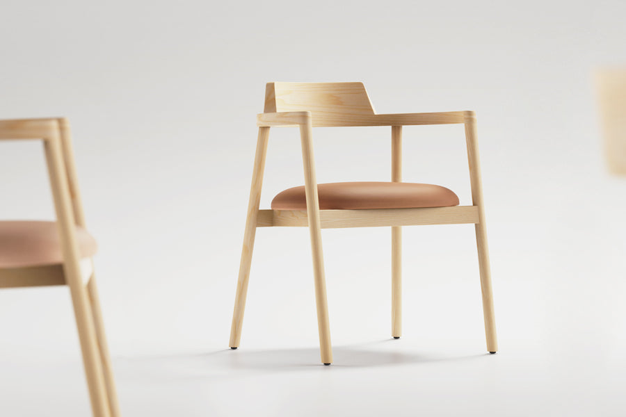 Alek Chair by B&T, showing alek chairs in live shot.