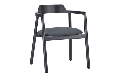 Alek Chair by B&T - Dark Gray New King Eco-Leather + Black Ash Wood.