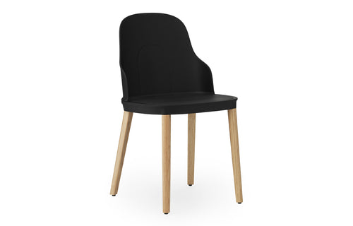 Allez PP Dining Chair Oak Legs by Normann Copenhagen - Black Polypropylene.