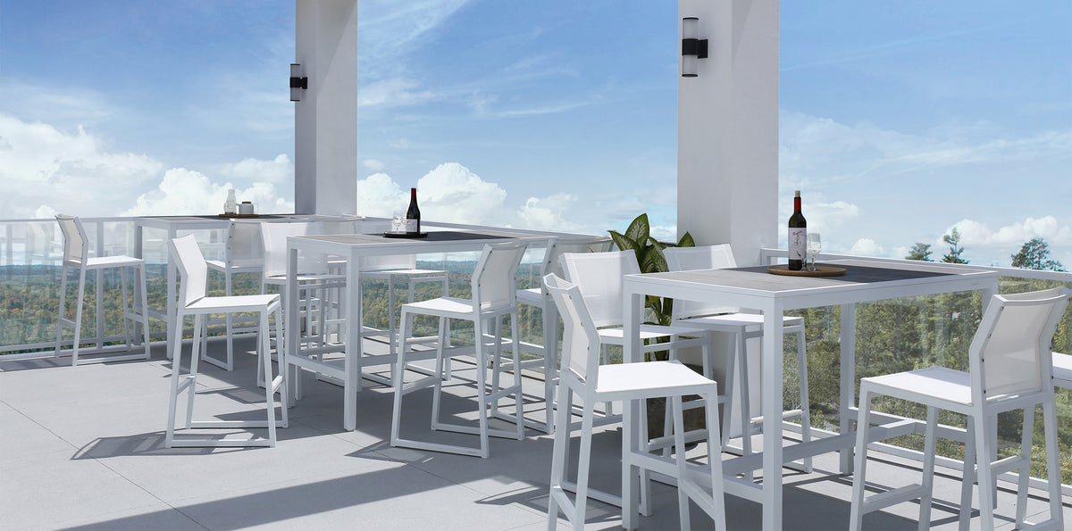 Allux Counter Chair by Mamagreen, showing allux counter chairs in live shot.