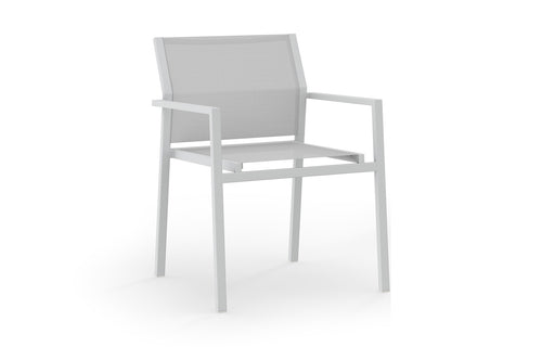 Allux Stackable Armchair by Mamagreen - Sand Category A, White Standard Batyline.