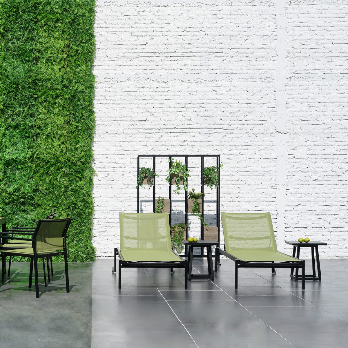 Allux Stackable Lounger with Wheels by Mamagreen, showing allux stackable loungers with wheels in live shot.