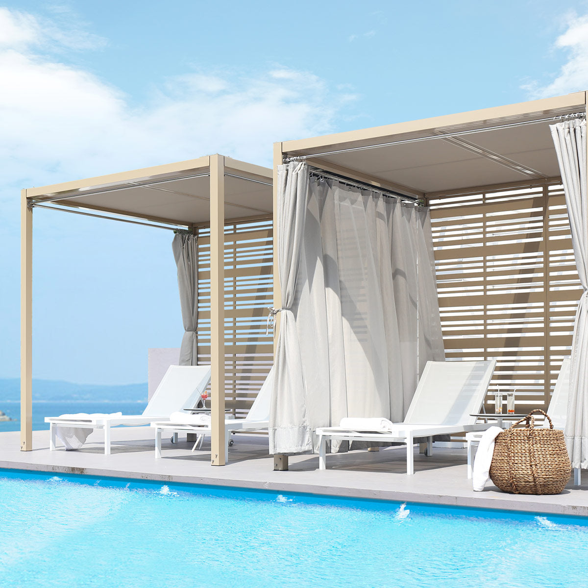 Allux Stackable Lounger with Wheels by Mamagreen, showing allux stackable loungers with wheels in live shot.