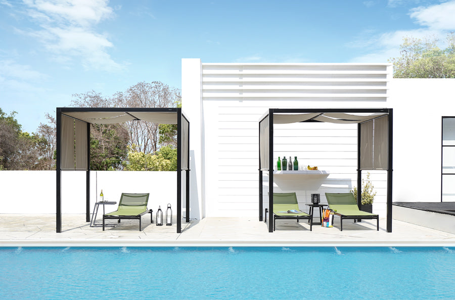 Allux Stackable Lounger with Wheels by Mamagreen, showing allux stackable loungers with wheels in live shot.