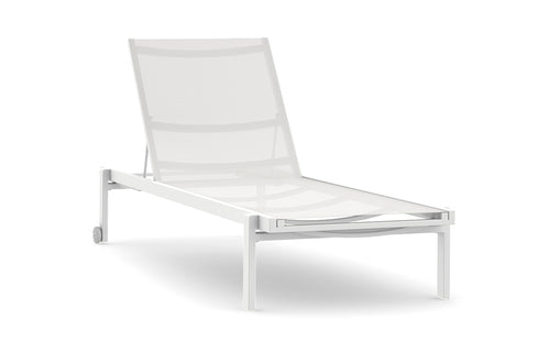 Allux Stackable Lounger with Wheels by Mamagreen - Sand Category A, White Standard Batyline.