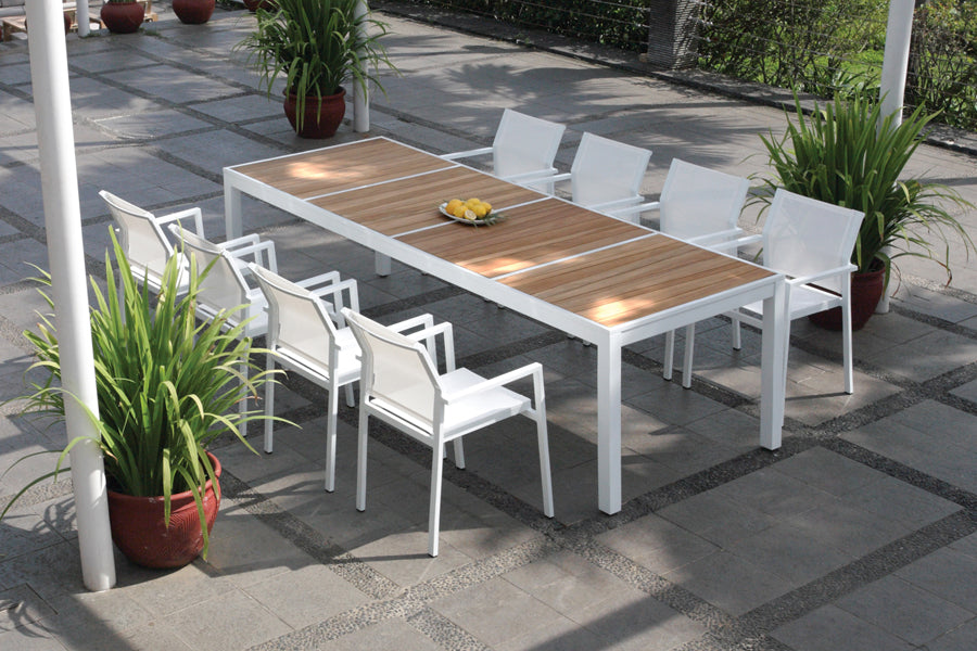Allux Wood Dining Table by Mamagreen, showing allux wood dining table in live shot.