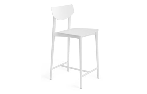 Ally Stool by m.a.d. - Counter, White Powder Coated Aluminum.