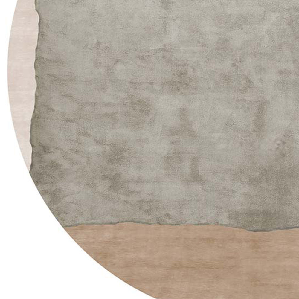 Alta La Praiola ALP31 Rug by Second Studio, showing closeup view of alta la praiola alp31 by second studio in dark taupe, cream & sand.