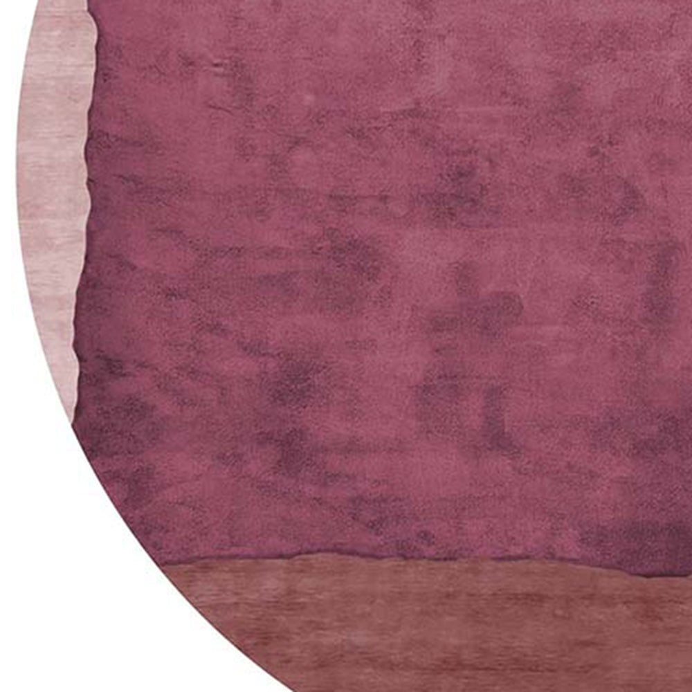 Alta La Praiola ALP34 Rug by Second Studio, showing closeup view of alta la praiola alp34 rug by second studio in plum, burgundy & light rose.