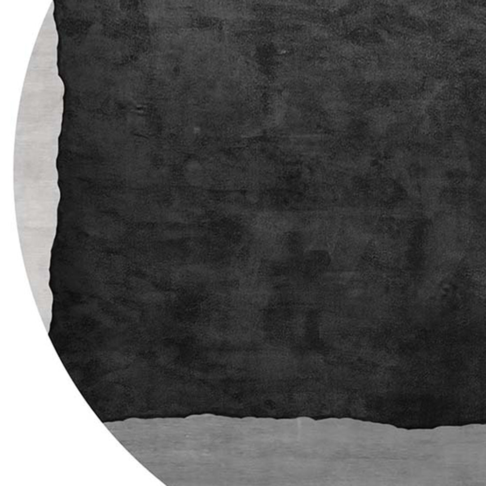 Alta La Praiola ALP35 Rug by Second Studio, showing closeup view of alta la praiola alp35 rug by second studio in black, mid grey & silver.
