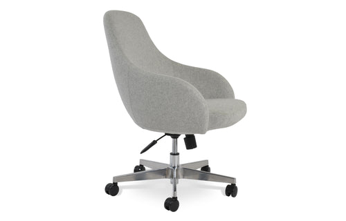 Gazel Arm Large Office Chair by SohoConcept - Aluminum, Camira Blazer Silver Wool