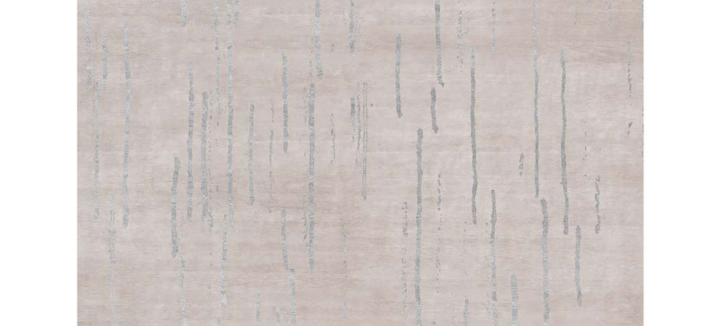 Amabuki AI35 Rug by Second Studio, showing closeup view of amabuki ai35 rug by second studio in light taupe & silver.