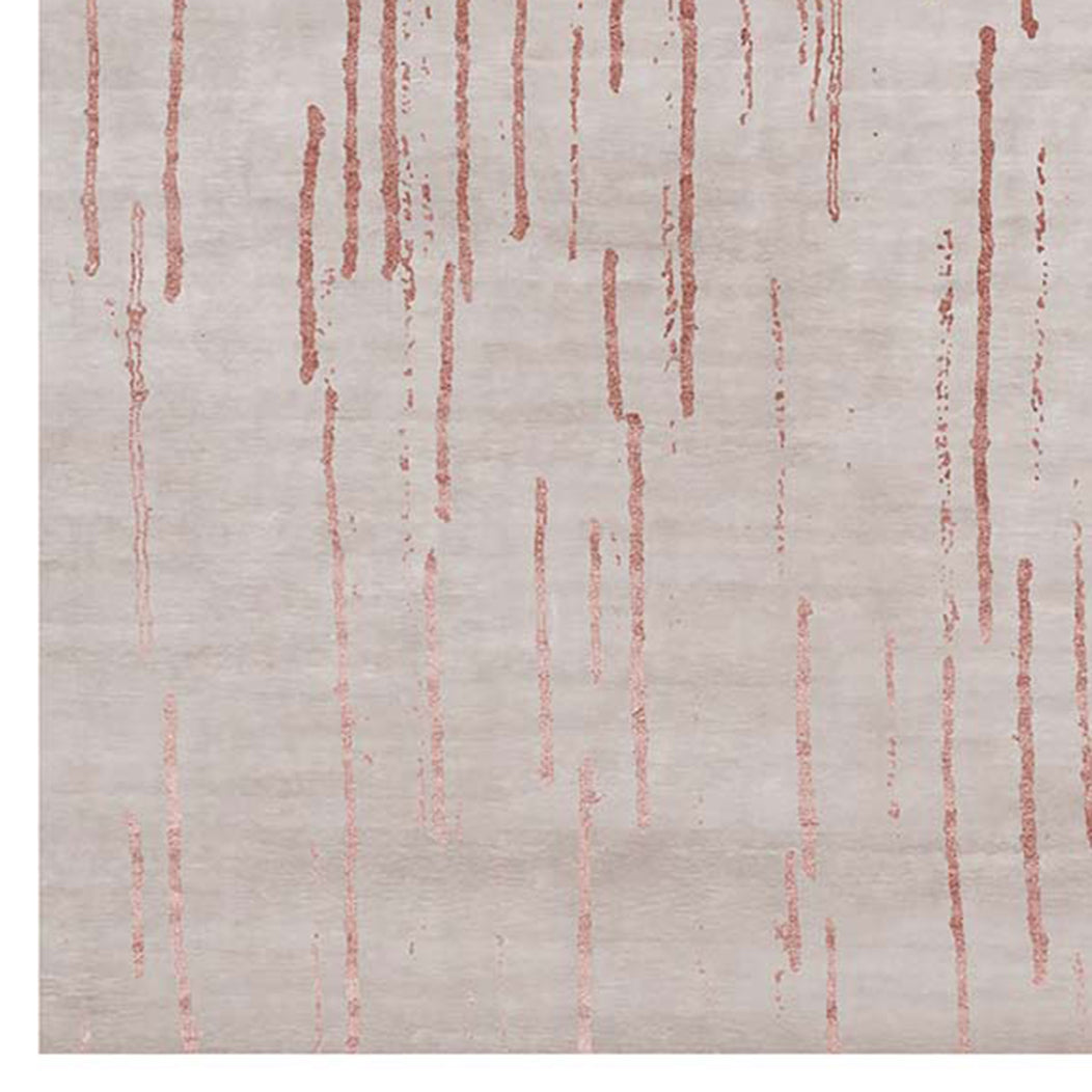 Amabuki AI36 Rug by Second Studio, showing closeup view of amabuki ai36 rug by second studio in light taupe & terracotta.