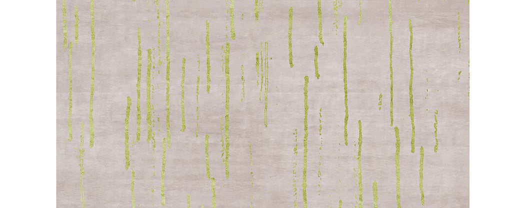 Amabuki AI39 Rug by Second Studio, showing closeup view of amabuki ai39 rug by second studio in light taupe & green.
