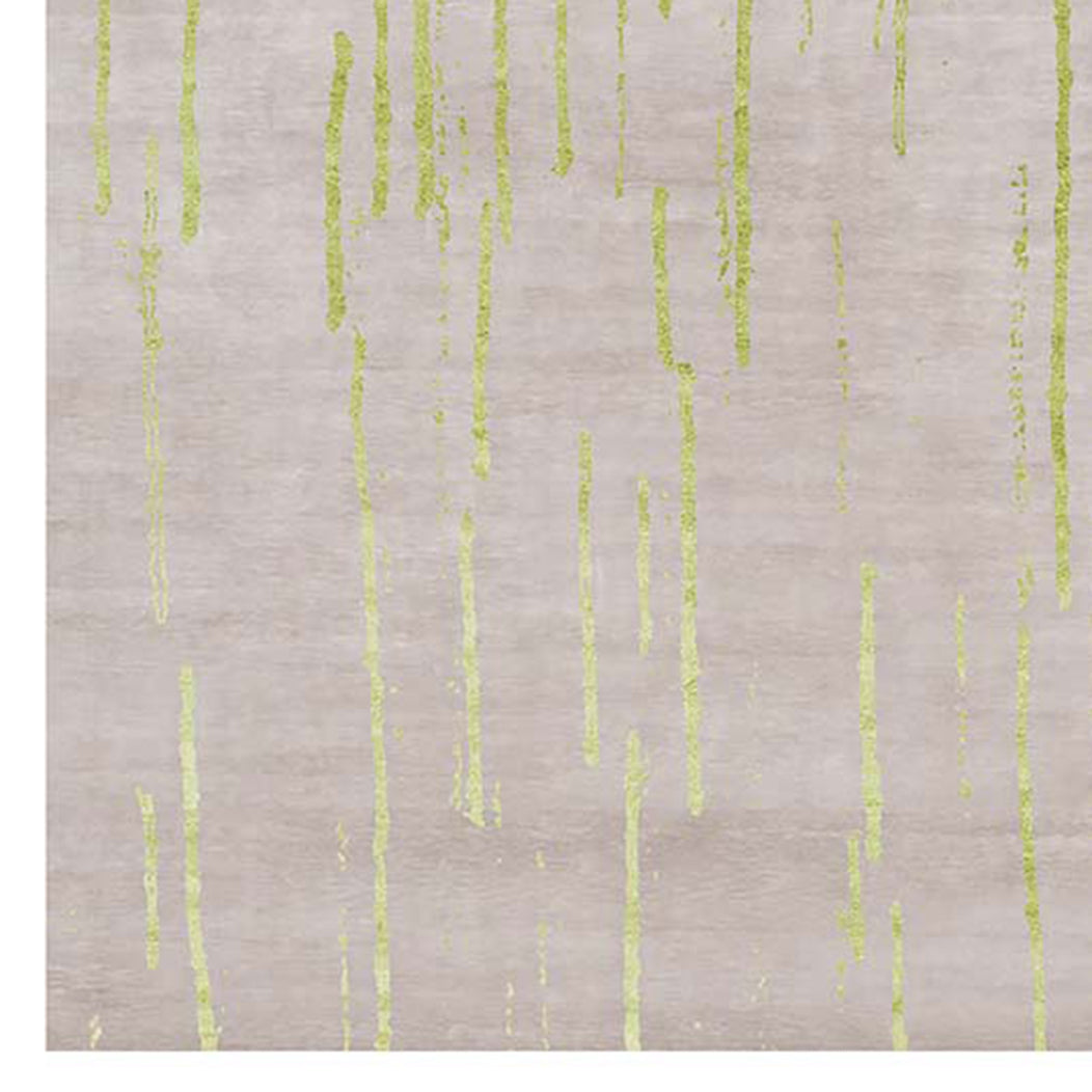 Amabuki AI39 Rug by Second Studio, showing closeup view of amabuki ai39 rug by second studio in light taupe & green.