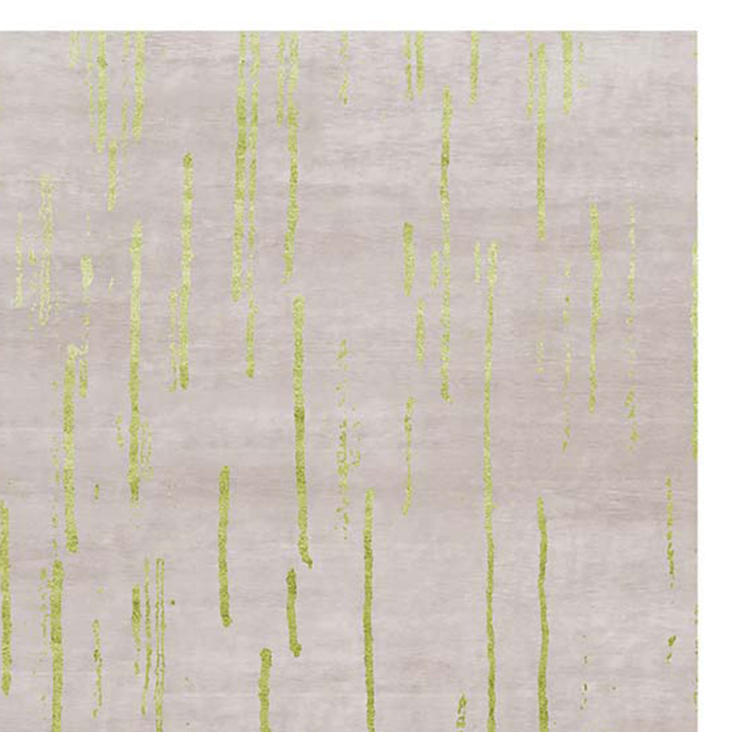 Amabuki AI39 Rug by Second Studio, showing closeup view of amabuki ai39 rug by second studio in light taupe & green.