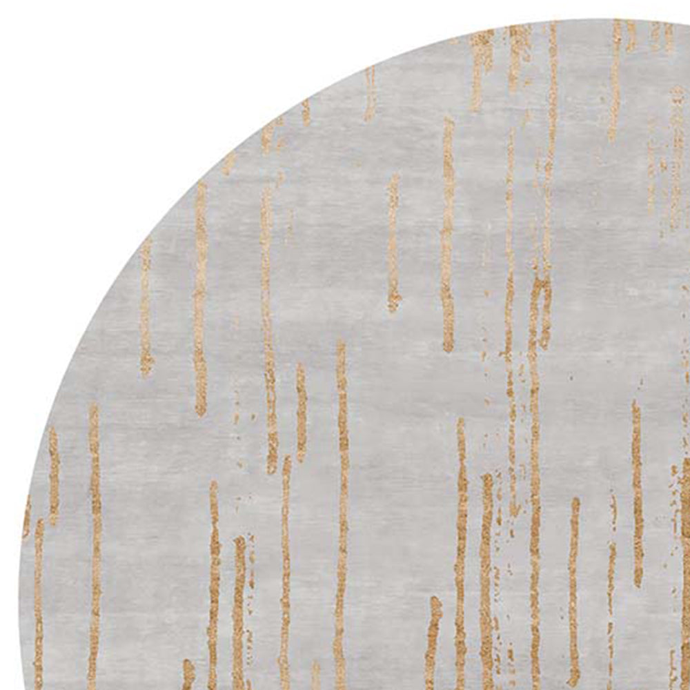 Amawago AO62 Rug by Second Studio, showing closeup view of amawago ao62 rug by second studio in grey & gold.