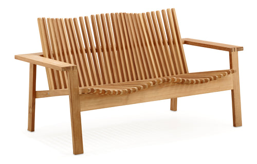 Amaze Stackable 2-Seater Sofa by Cane-Line - Teak/No Cushion.