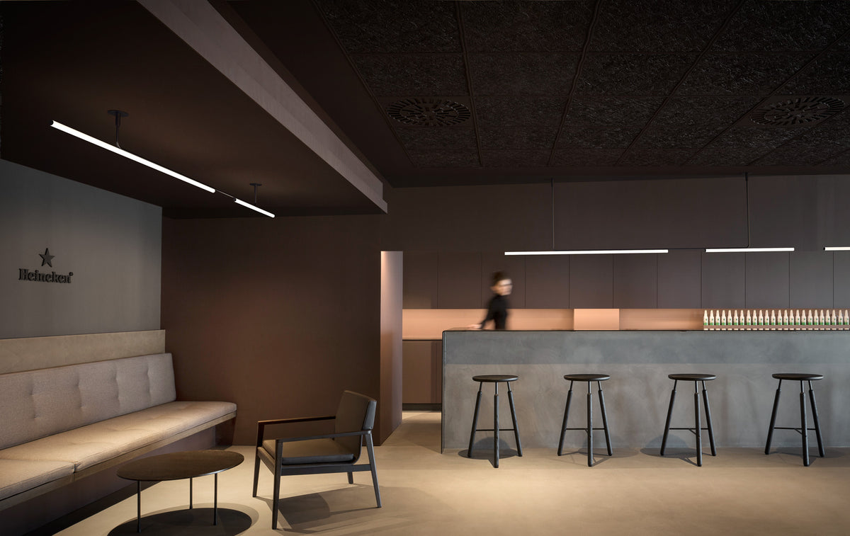 Ambrosia Pendant/Ceiling Light by Marset, showing ambrosia pendant/ceiling lights in live shot.