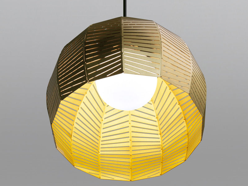 Amicus 16" Pendant by Cerno, showing bottom view of amicus 16" pendant in brushed brass shade.
