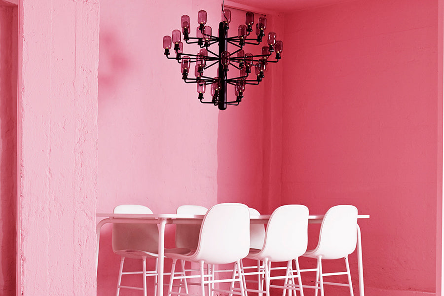Amp US Chandelier by Normann Copenhagen, showing amp us chandelier in live shot.