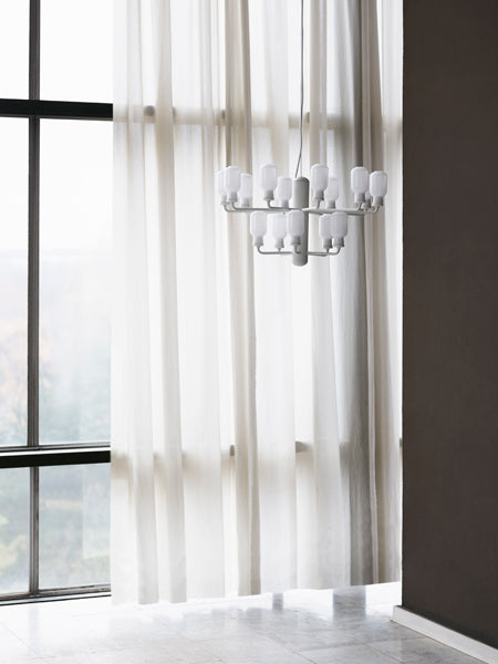 Amp US Chandelier by Normann Copenhagen, showing amp us chandelier in live shot.