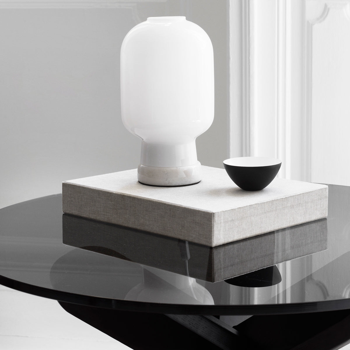 Amp US Table Lamp by Normann Copenhagen, showing amp us table lamp in live shot.