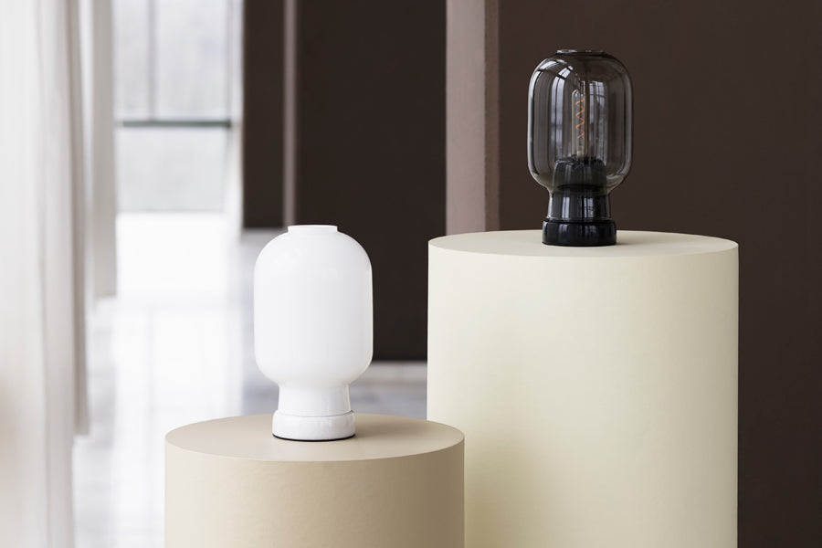 Amp US Table Lamp by Normann Copenhagen, showing amp us table lamps in live shot.