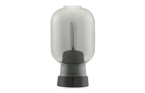 Amp US Table Lamp by Normann Copenhagen - Smoke Glass/Black Marble.