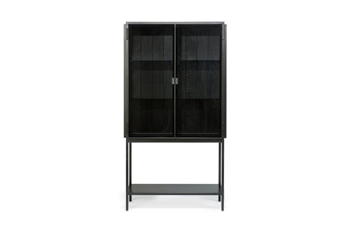 Anders Cupboard by Ethnicraft, showing front view of anders cupboard in black oak/63