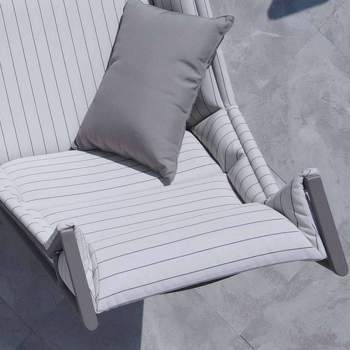 Andy High Back Rocking Chair by Mamagreen, showing closeup view of andy high back rocking chair in live shot.