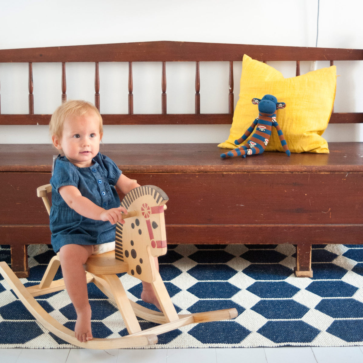 Anna Woven Plastic Rug by Brita, showing anna woven plastic rug in live shot.