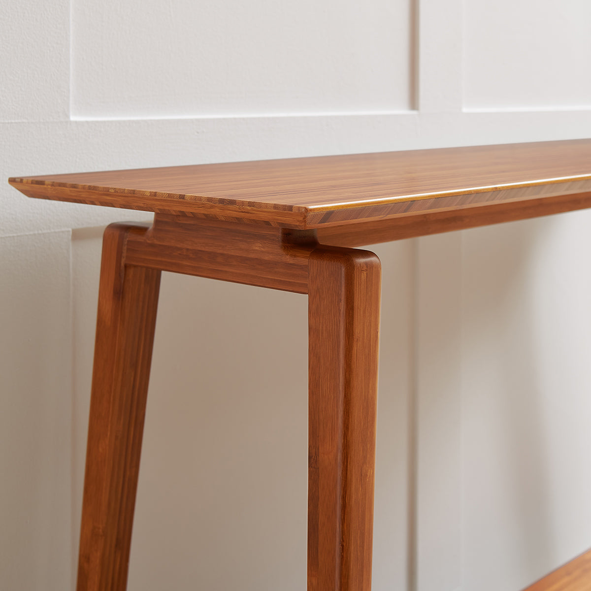 Antares Console Table by Greenington, showing closeup view of antares console table in live shot.