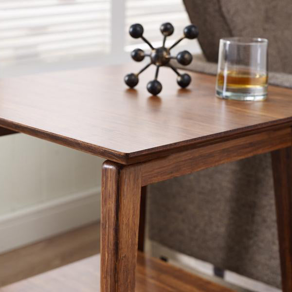 Antares End Table by Greenington, showing closeup view antares end table in live shot.